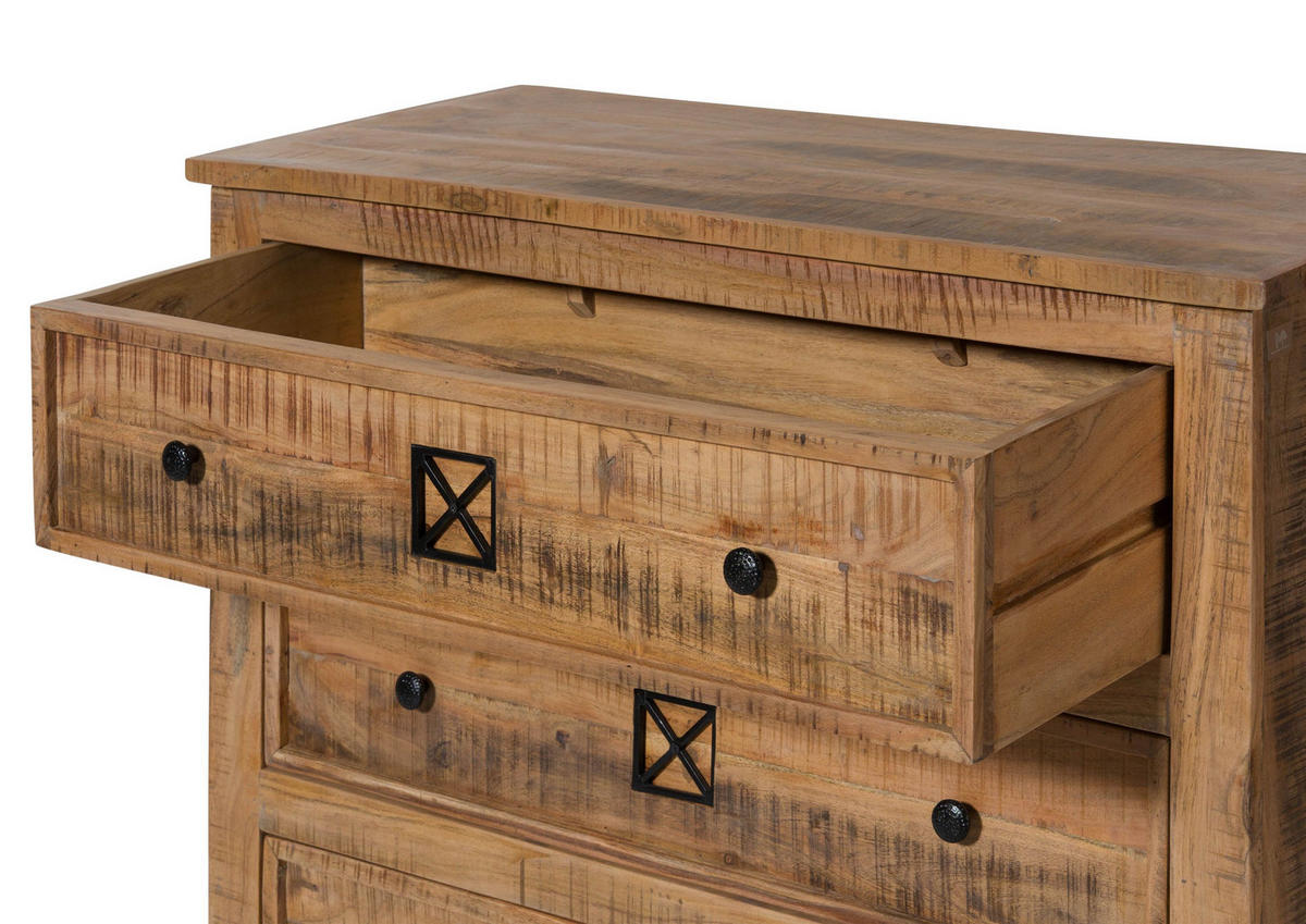 KOMMODE Akazie 100x42x88 natur versiegelt NATURE OF SPIRIT #249 - Naturfarben, Holz (100/88/42cm) - Massivmoebel24