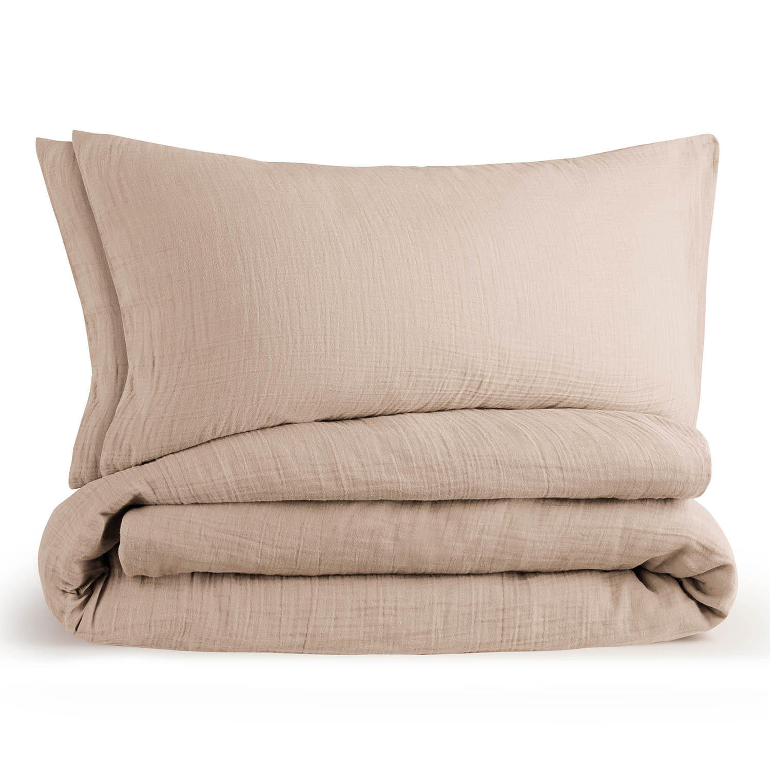 BETTWÄSCHE Musselin, 100% Baumwolle, 200/220 cm & 2x 80/80 cm - Taupe, Textil (200/220cm) - Blumtal