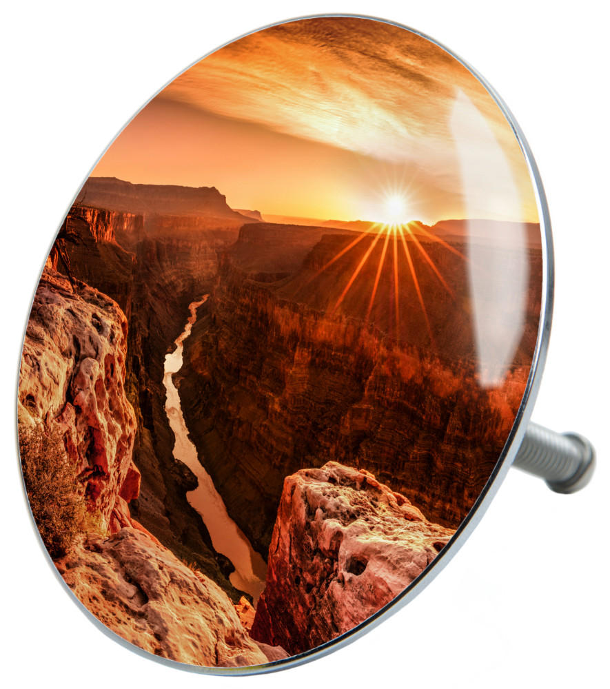 BADEWANNENSTÖPSEL Grand Canyon - Braun, Metall (8/10/10cm) - Sanilo