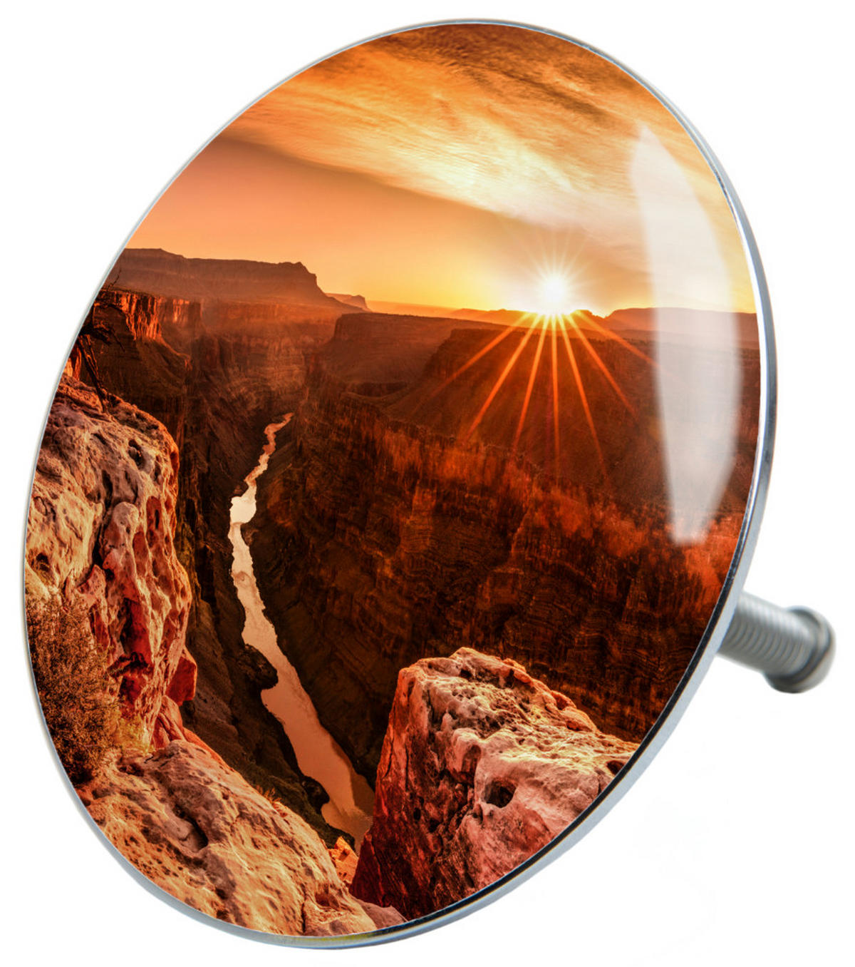 BADEWANNENSTÖPSEL Grand Canyon - Braun, Metall (8/10/10cm) - Sanilo