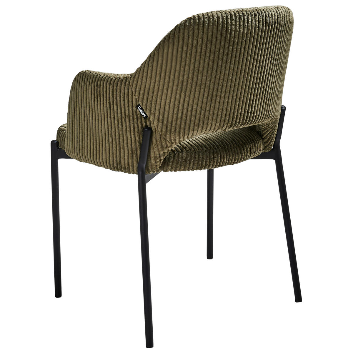 ESSZIMMERSTUHL 2er-Set Olivgrün Raton - Schwarz/Grün, Textil (53/81/55cm) - Beliani