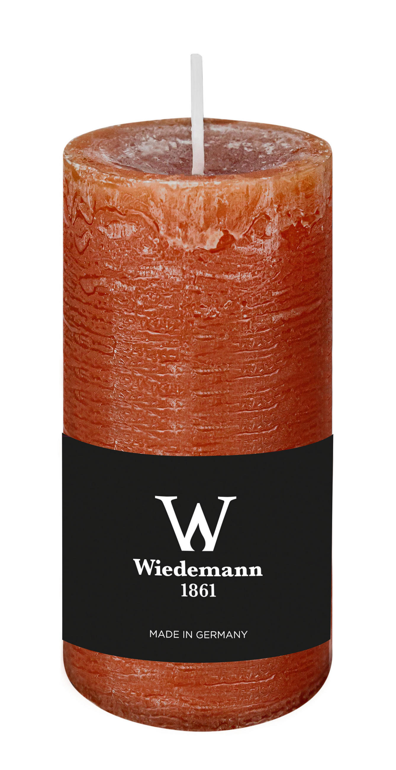 STUMPENKERZE Rustik Marble Style Dukat 120 x Ø 58 mm, 1 Stück - Terra cotta, Paraffin (12cm) - Wiedemann Kerzen