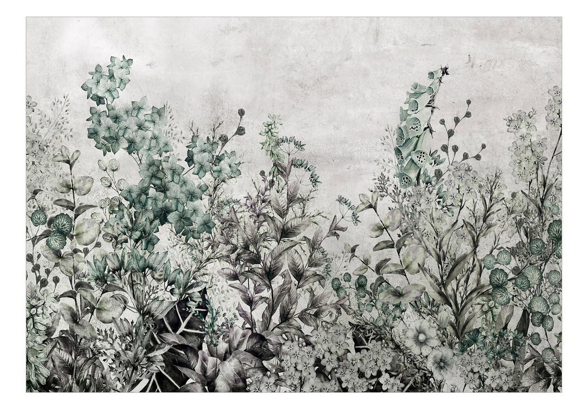 VLIESTAPETE Grün 150/105 cm - Grau/Grün, Textil (150/1cm) - KUNSTLOFT