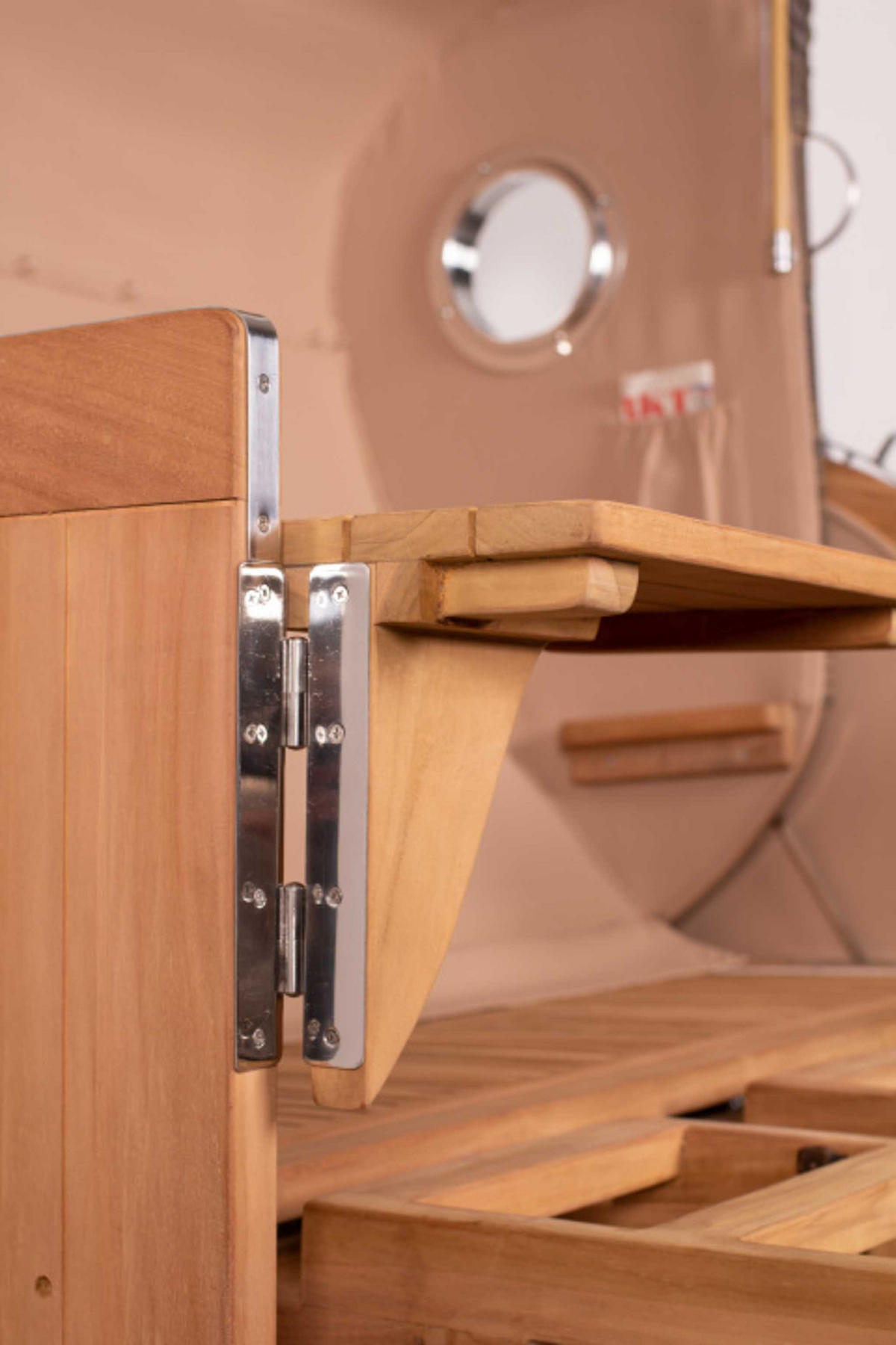 STRANDKORB XXL Düne Grande Teak PE Grey - Braun/Grün, Metall (170/170/95cm) - Mr. Deko