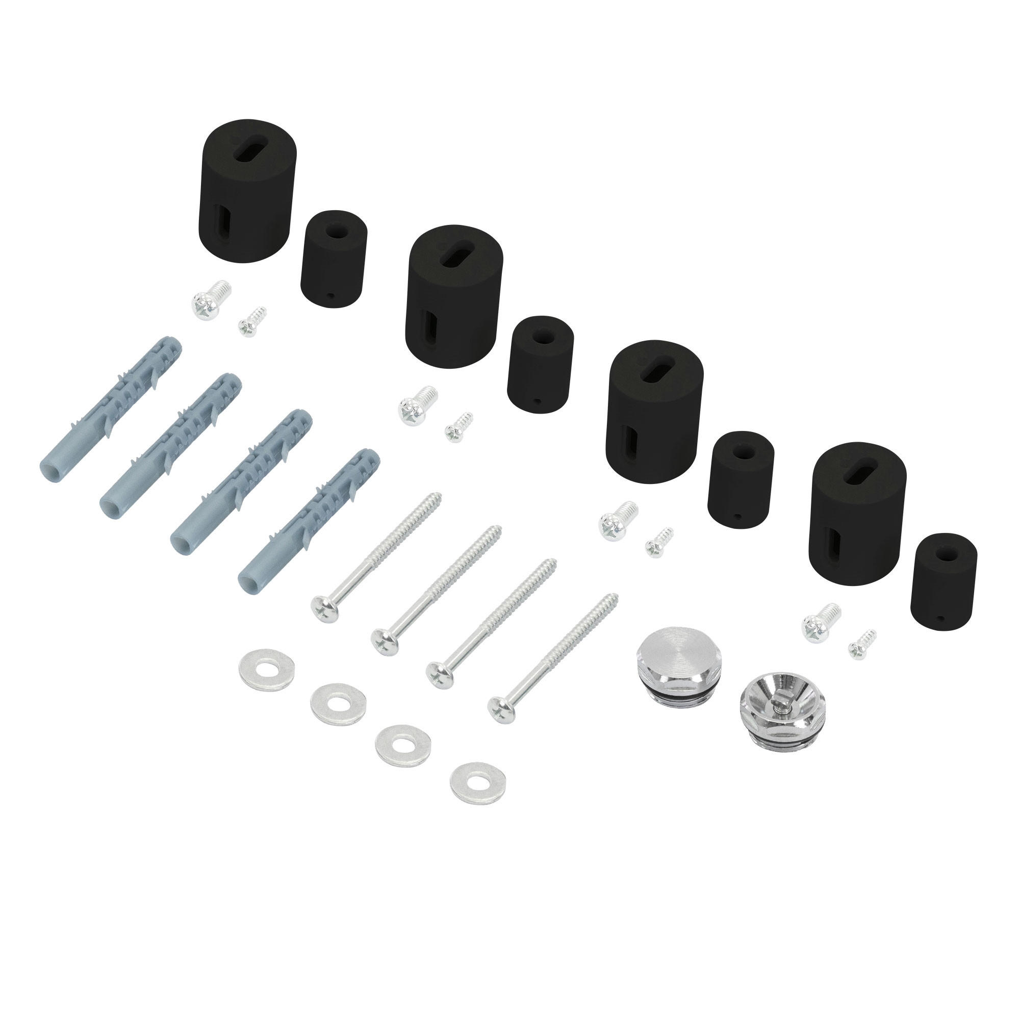 HALTERUNG FÜR BADHEIZKÖRPER Schwarz matt - Schwarz, Kunststoff (2/2/3.5cm) - LuxeBath
