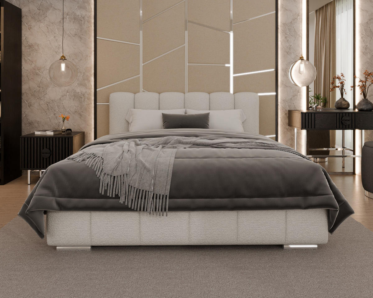 POLSTERBETT Zaira 160x200cm – Elegantes Polsterbett für modernen Wohnstil , ohne matratze, cappuccino - Cappuccino, Holz (120/200cm) - Homesy