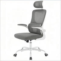 DREHSTUHL mit hoher Rückenlehne und Rollen 62 x 69,5 cm - Grau, Leder (69.5/116/62cm) - Gisaae