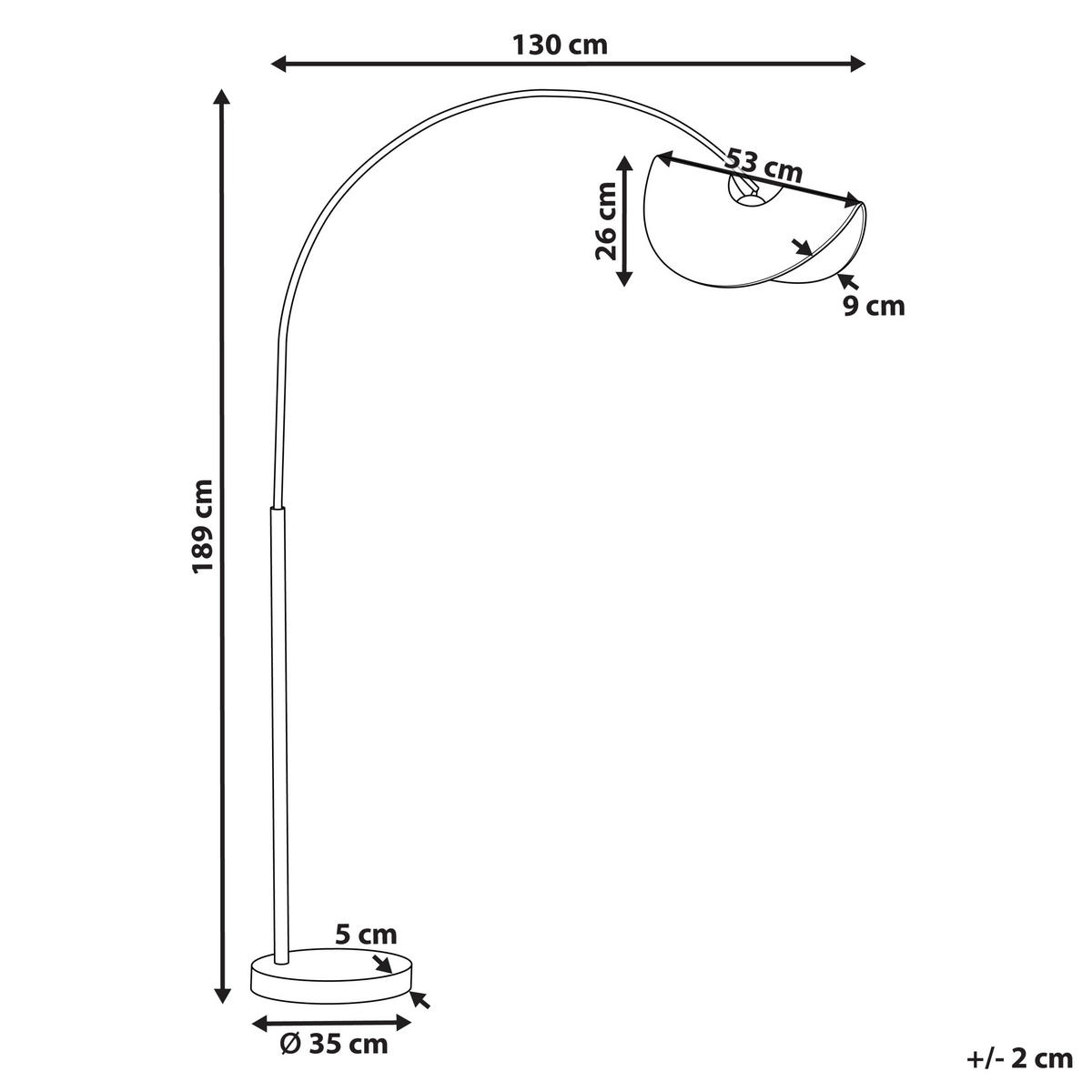 STEHLAMPE Naturfarben Herron - Naturfarben, Papier (35/130/189cm) - Beliani