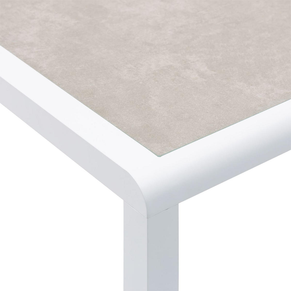 GARTENMÖBEL SET TRAPANI 7er Set grau, weiß - Grau, Glas/Metall - IDIMEX