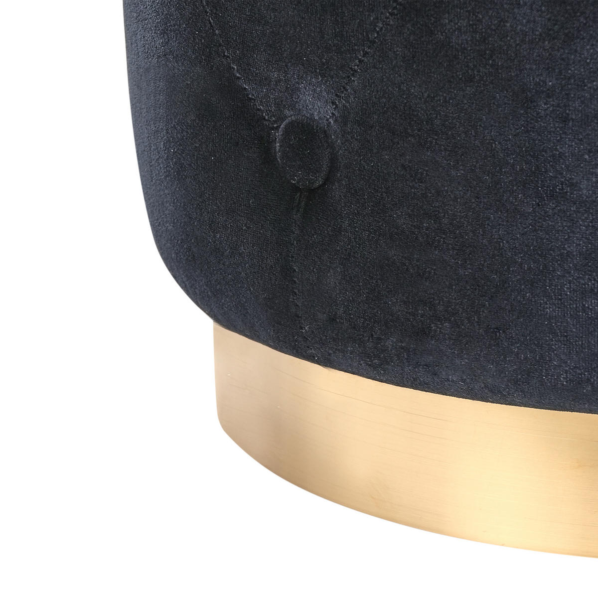 POUF Schwarz Carrollton - Goldfarben/Schwarz, Textil (40/41/40cm) - Beliani