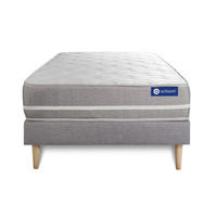 BETT Actimemo touch Memory-Schaum 80 x 200 cm h1 - Kit Bettgestell Grau - Beige/Grau, Karton/Holz (80/200cm) - ACTISOM