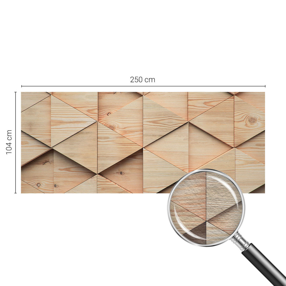 FOTOTAPETE 250x104 cm - Holzmosaik - Beige, Textil (250/104cm) - Wallfluent