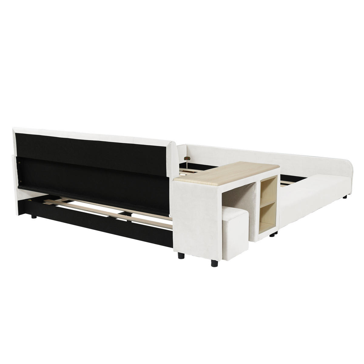 KINDERBETT 140/200 cm DE-02193, in Weiß, mit Schreibtisch und Hocker - Weiß, Holzwerkstoff (140/200cm) - ComfortXL
