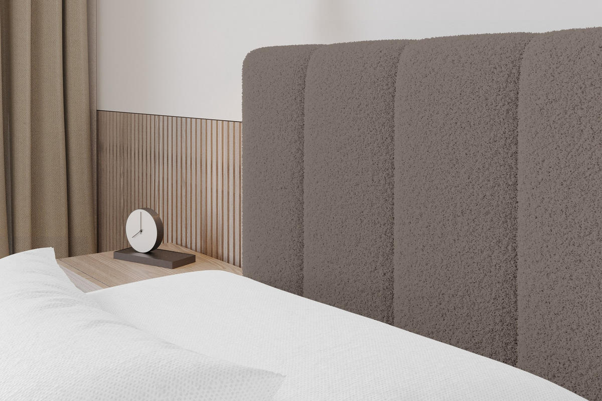 BOXSPRINGOVÁ POSTEL s matrací H3/H4 - OTTA KING - 120x200 cm Hnědá - hnědá, kompozitní dřevo (120/200cm) - ALTDECOR