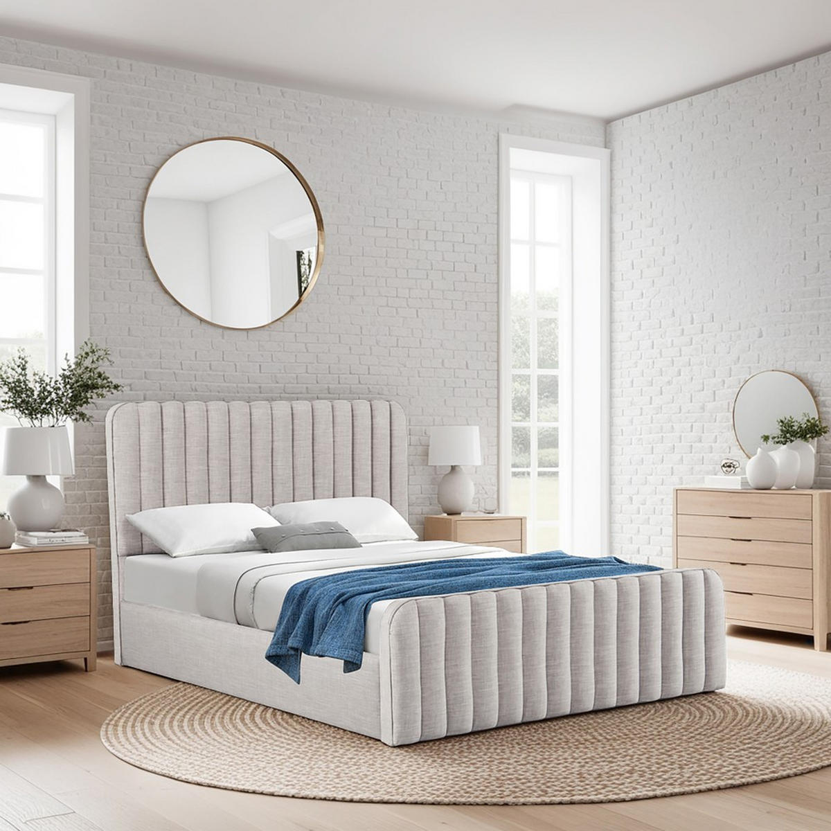 BETT NEVA /160x200 cm mit Lattenrost - Hellgrau - Hellgrau, Holzwerkstoff (160/200cm) - Weber Industries