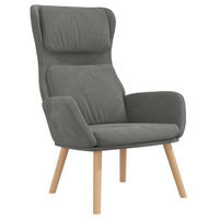 RELAXSESSEL Dunkelgrau Samt - Dunkelgrau, Textil (77/98/70cm) - vidaXL