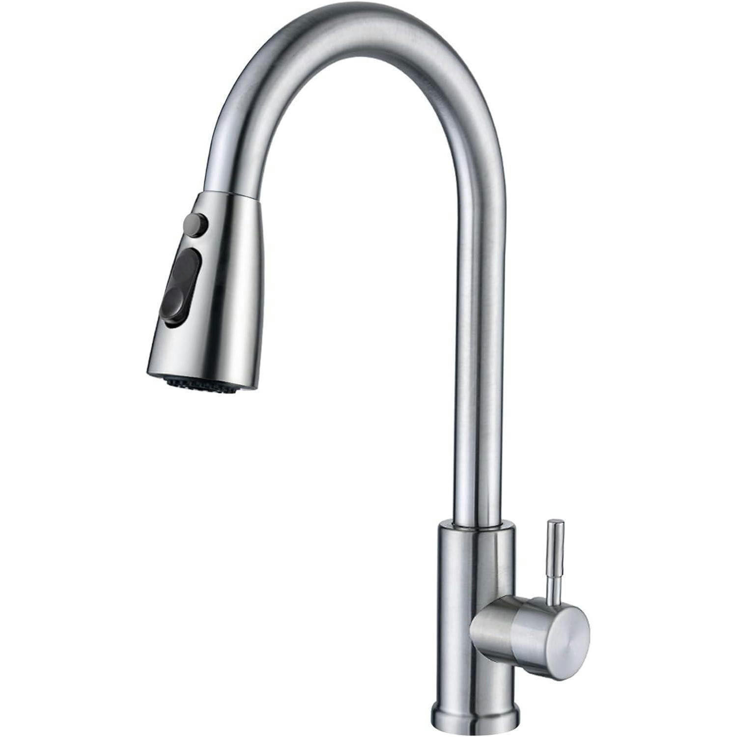 KÜCHENARMATUR ausziehbar Edelstahl 360° drehbar 3 Modi - Silberfarben, Metall (14.5/4.5/16.5cm)