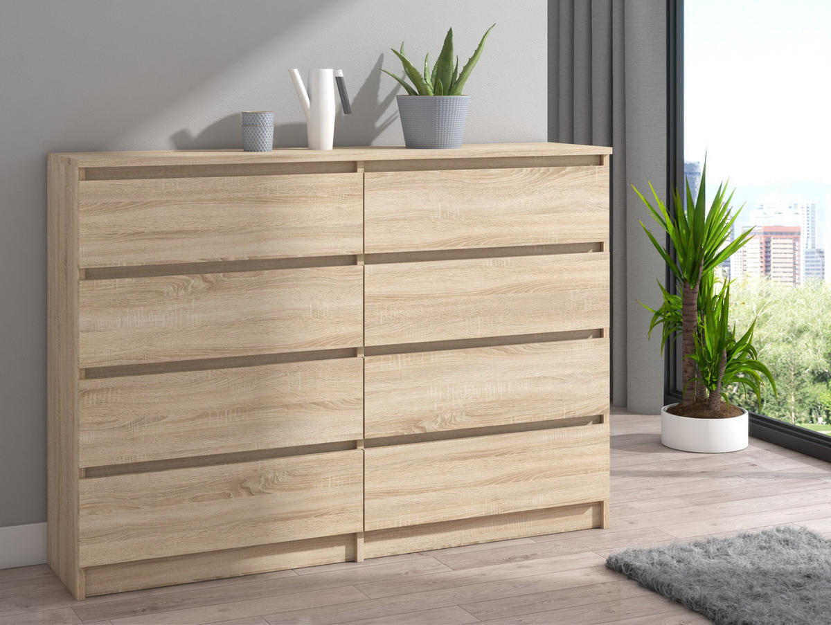 KOMMODE bella8 140 sonoma - Sonoma Eiche, Holzwerkstoff (140/98/35cm) - roe furniture