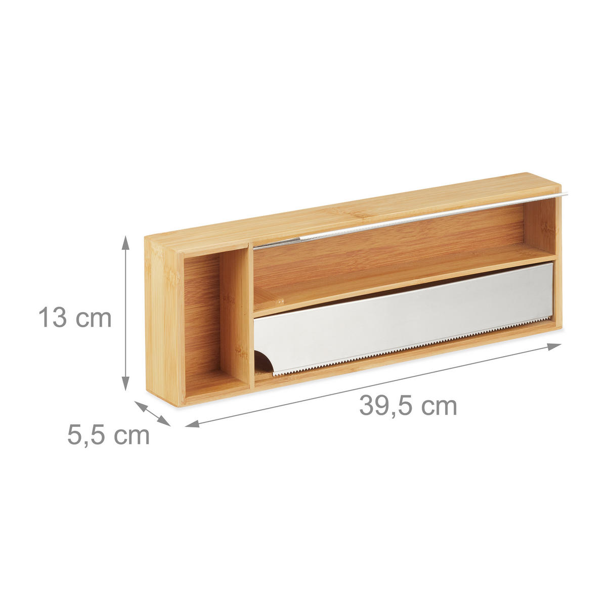 FOLIENSPENDER - Hellbraun, Holz/Metall (39.5/5.5/13cm) - Relaxdays