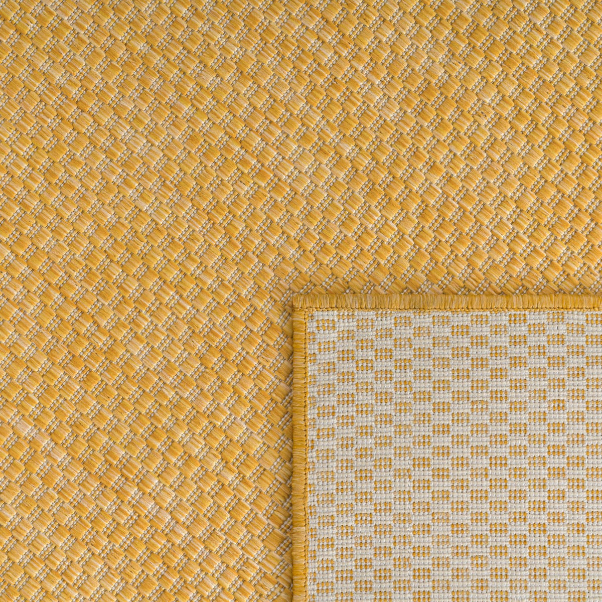 TEPPICH Kurzflor Unifarben Wohnzimmer schmutzabweisend Gelb Rechteckig 160x220 - Gelb, Textil (160/220cm) - KADIMA DESIGN