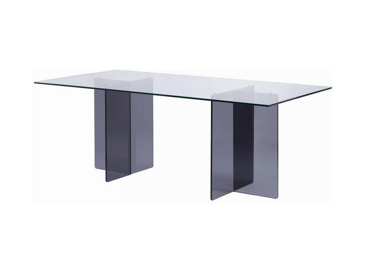 TISCH ohne Ausziehfunktion - 8 -Sitzer - Sicherheitsglas - transparent, anthrazitgrau - BYLENA - Transparent, Glas (100/200/75cm) - Vente-Unique