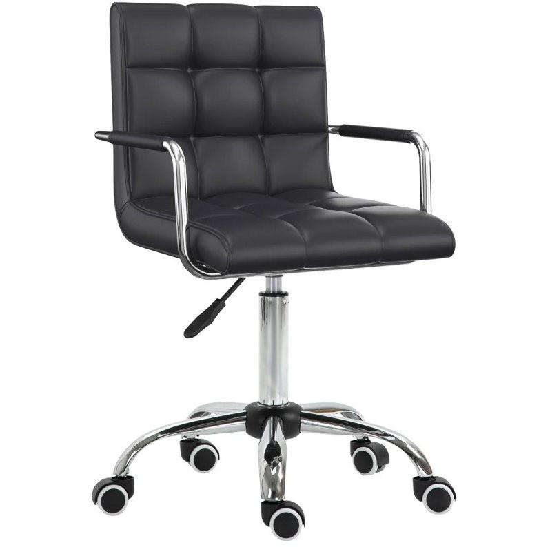 DREHSTUHL 52.5/54/84-99 cm ,Sitzhöhe 46-61 cm, gepolstert mit PVC-Bezug, schwarz - Schwarz, Kunststoff (54/99/52.5cm) - Redom