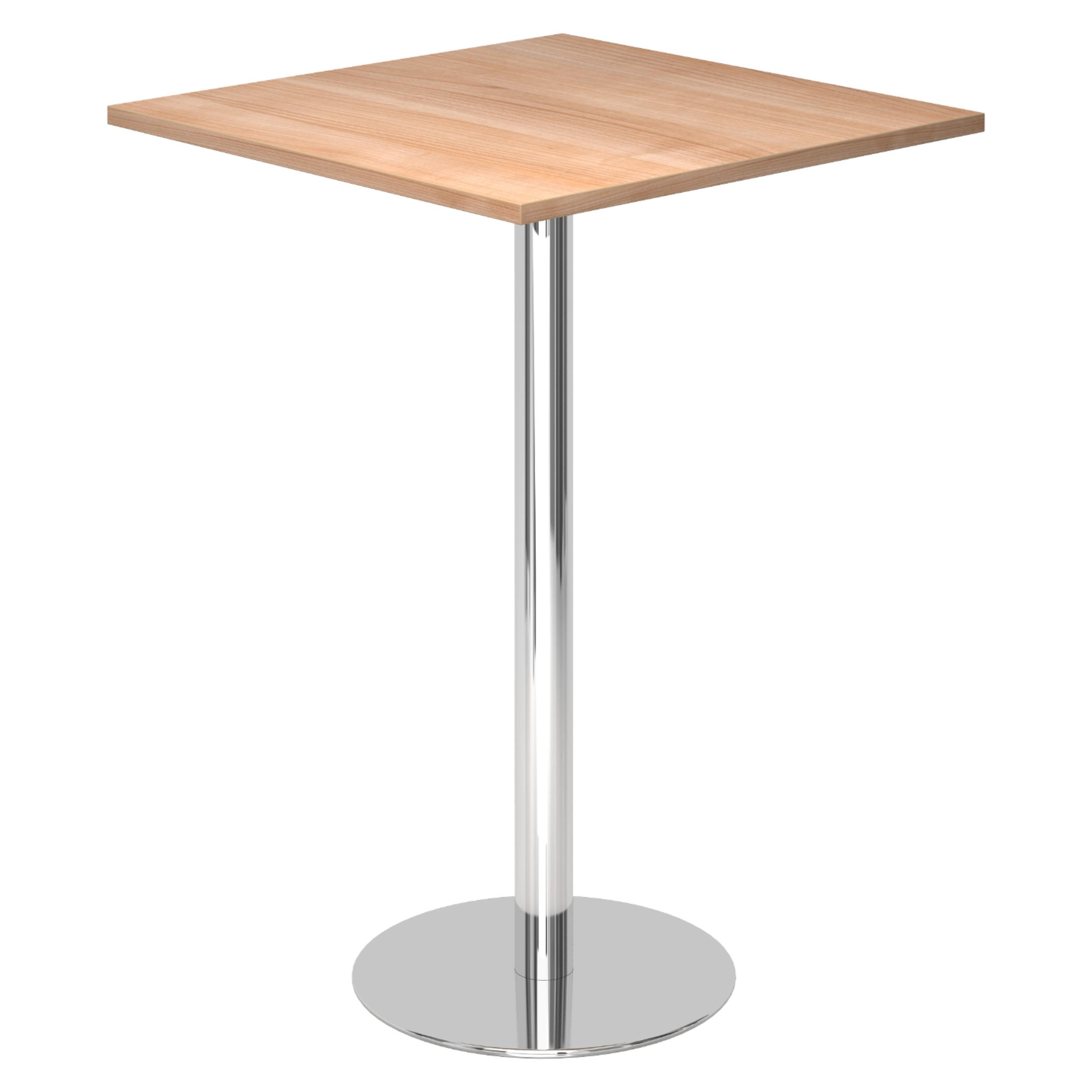 STEHTISCH eckig STH 80/80/111,6 cm in Nussbaumfarben/Chrom - Chromfarben/Nussbaumfarben, Holzwerkstoff (80/80/111.6cm) - bümö