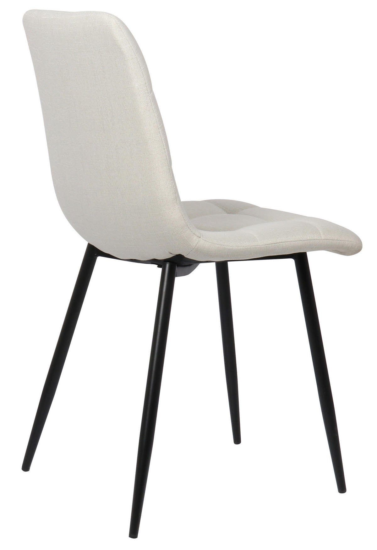 ESSZIMMERSTUHL Till Stoff, Gestell Metall matt Schwarz Creme - Schwarz/Naturfarben, Textil/Metall (45/88/52cm) - TPFLiving
