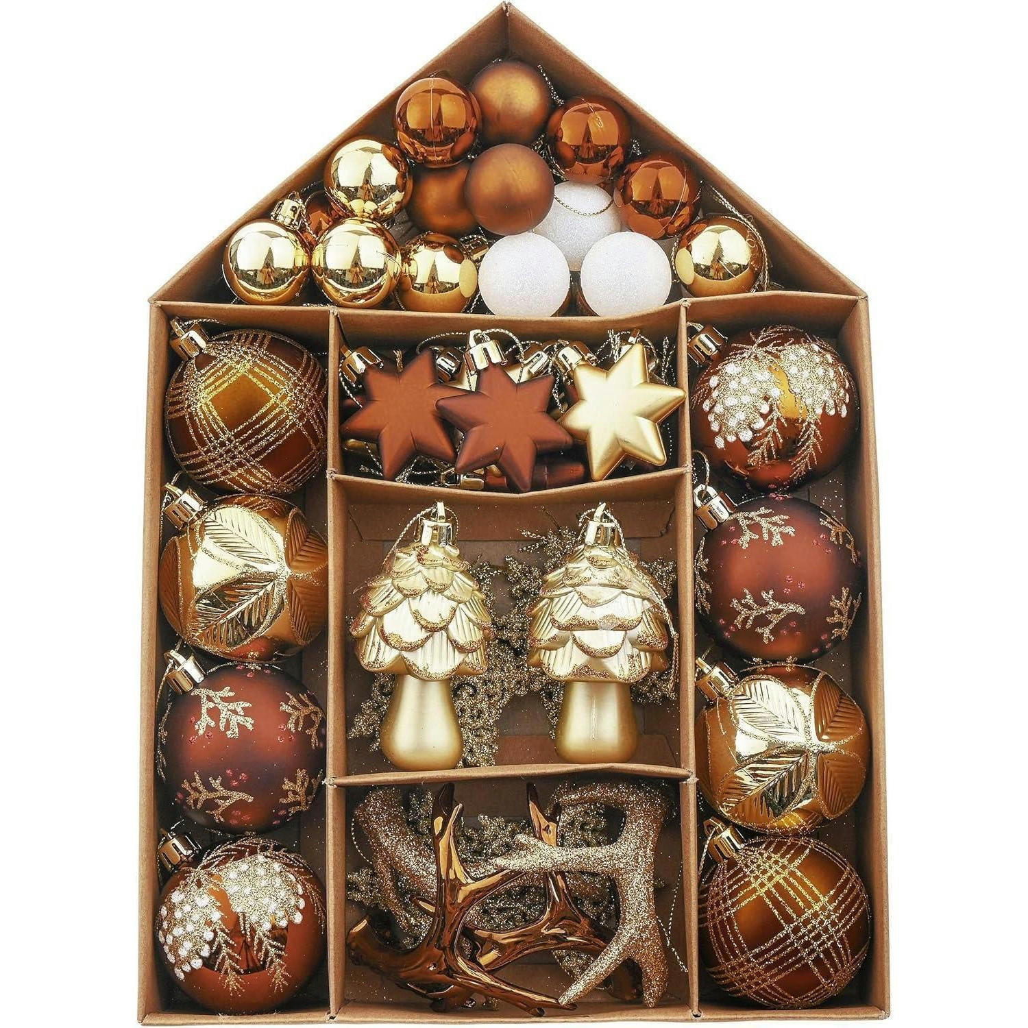 WEIHNACHTSKUGELN 70-teiliges Set Kunststoff Bruchfest Wald Thema - Multicolor, Kunststoff (8.5/8.5/8.5cm)