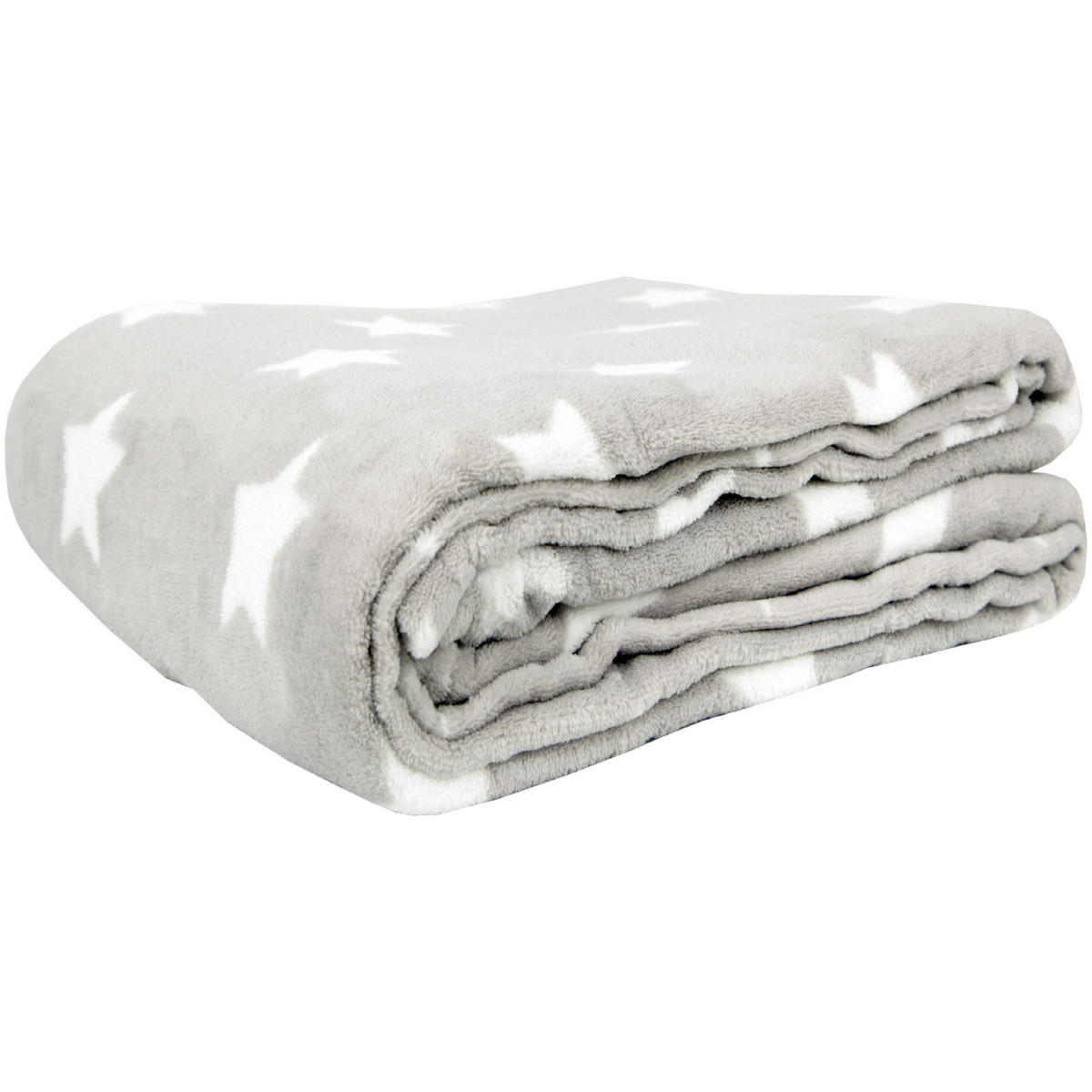 KUSCHELDECKE mit Sternen Hellgrau 180x220 cm - Hellgrau, Textil (220/180cm)