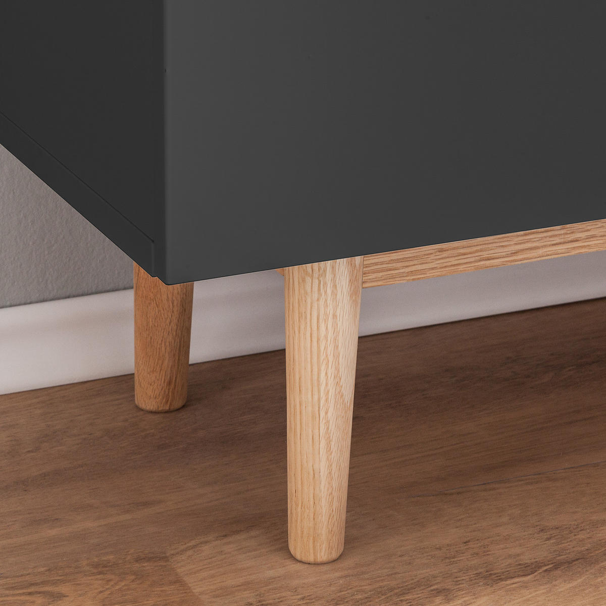 SCHUHKOMMODE - Eichefarben/Grau, Holzwerkstoff (76/52/37cm) - home24