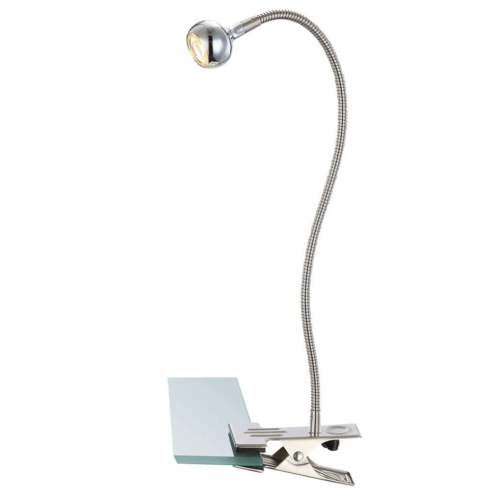 LED KLEMMLEUCHTE Serpent Silber Chrom - Silberfarben, Metall (43/43/48cm) - Globo Lighting