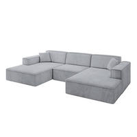 WOHNLANDSCHAFT IREA-U1-v4 - 303x171x79 cm Grau - Titanfarben, Holzwerkstoff/Textil (303/79/171cm) - ALTDECOR