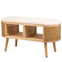 SITZBANK Rattan Beige - Beige, Holz (90/45.5/35cm) - Nordlys