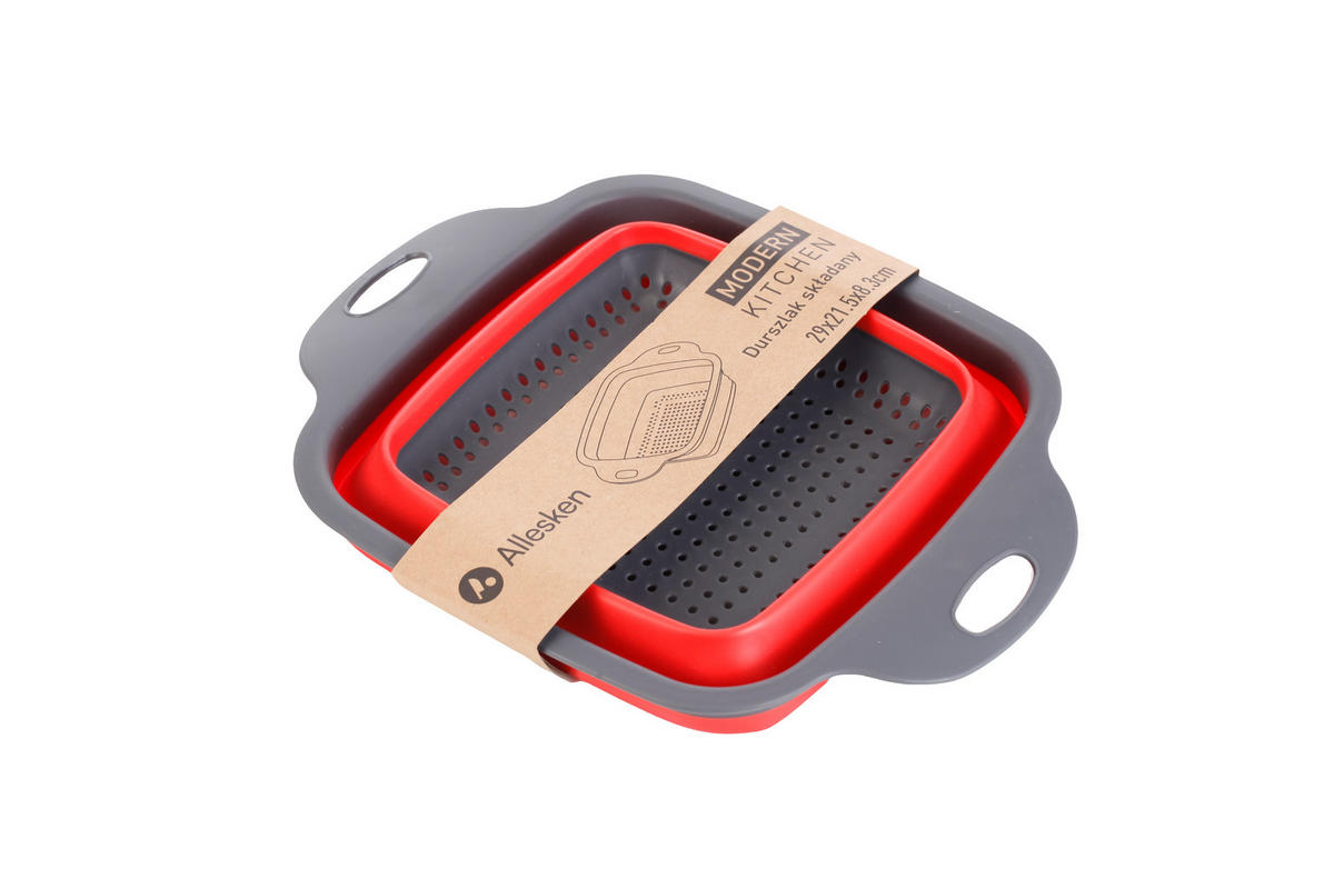 SIEB Modern Kitchen Grau Rot 28/21/3 cm Kunstoff - Rot/Grau, Kunststoff (21cm) - Mondex