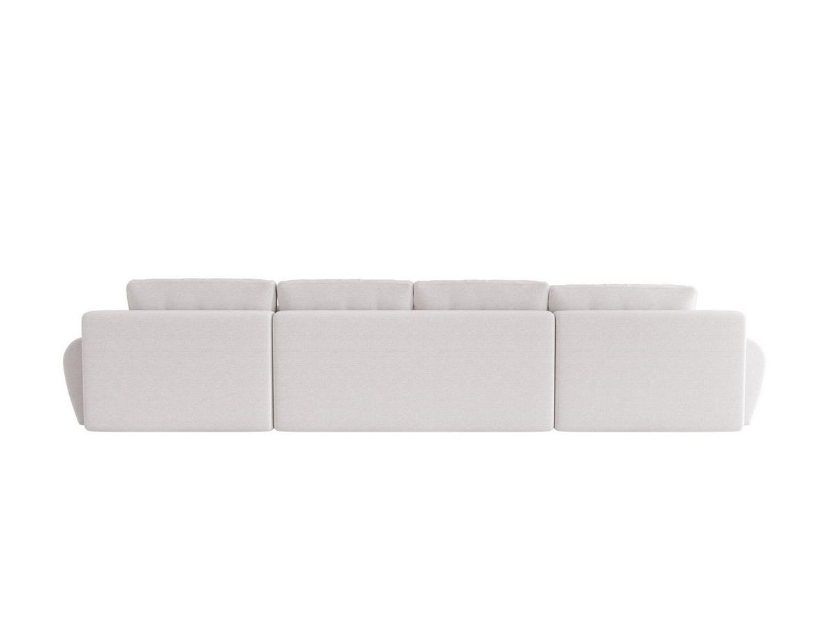 ECKSOFA BEGA U Links ARAGON 01 mit Schlaffunktion - Weiß, Textil (372/87/185cm) - Bedante