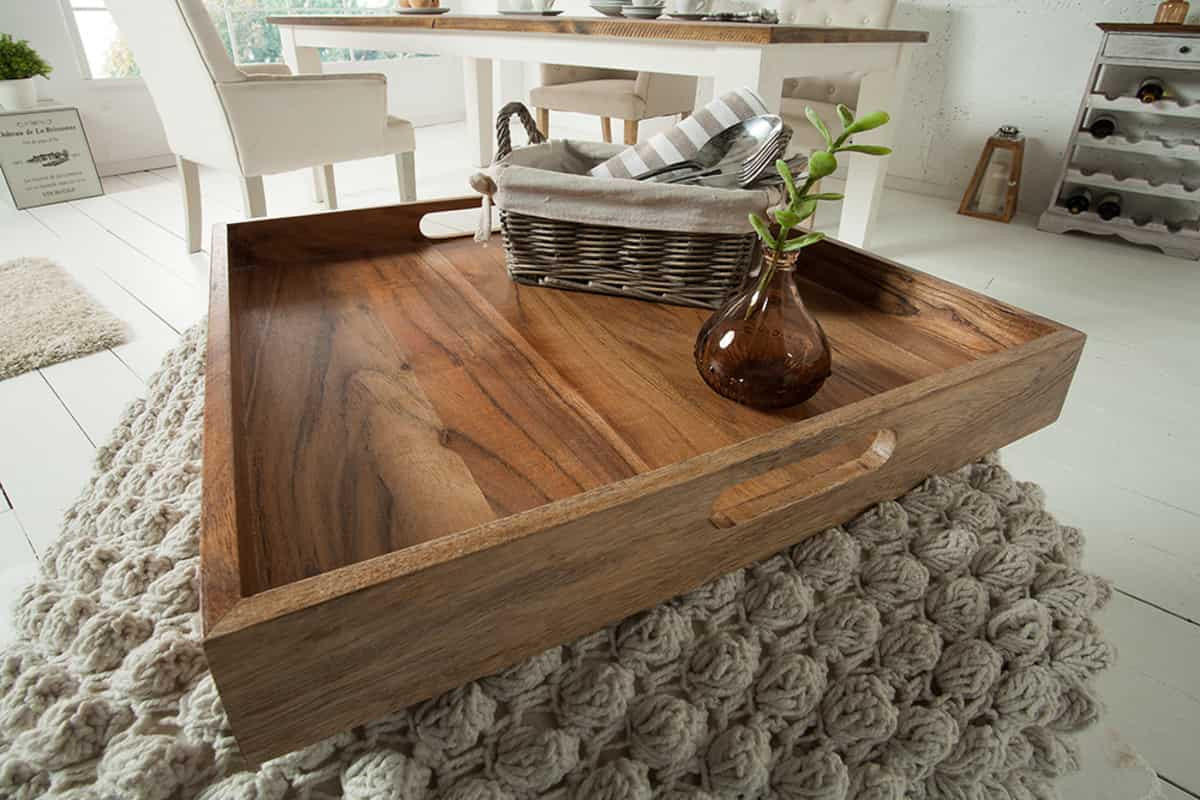TABLETT CIANO Akazie Natur 40cm - Braun, Holz (40/6/40cm) - riess-ambiente