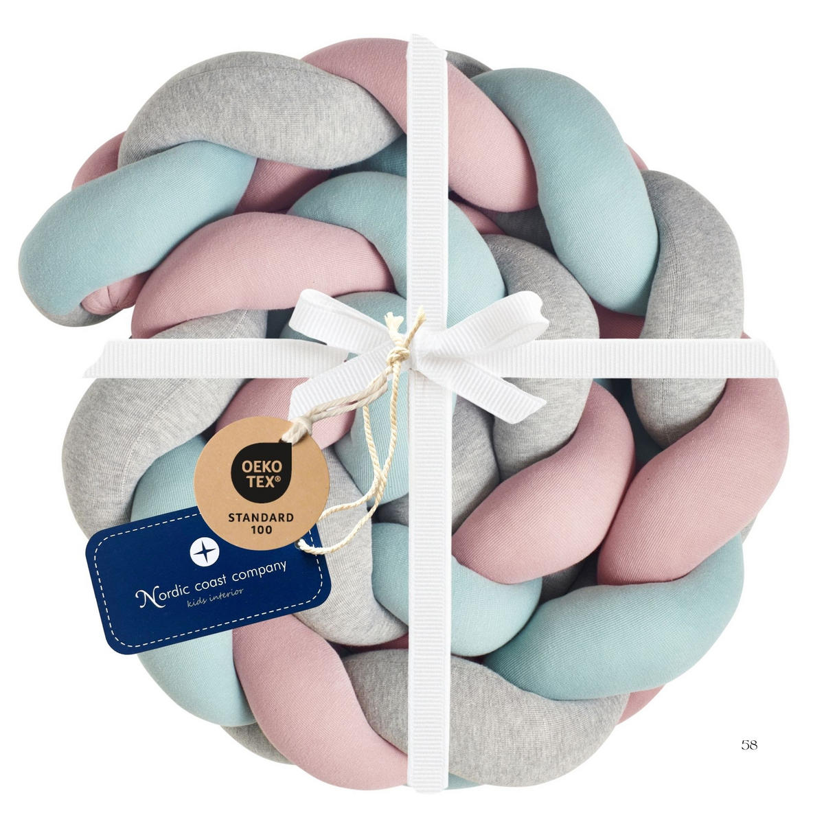 BETTSCHLANGE geflochten Jersey Trio Mint - Multicolor, Textil (16/200cm) - nordic coast company