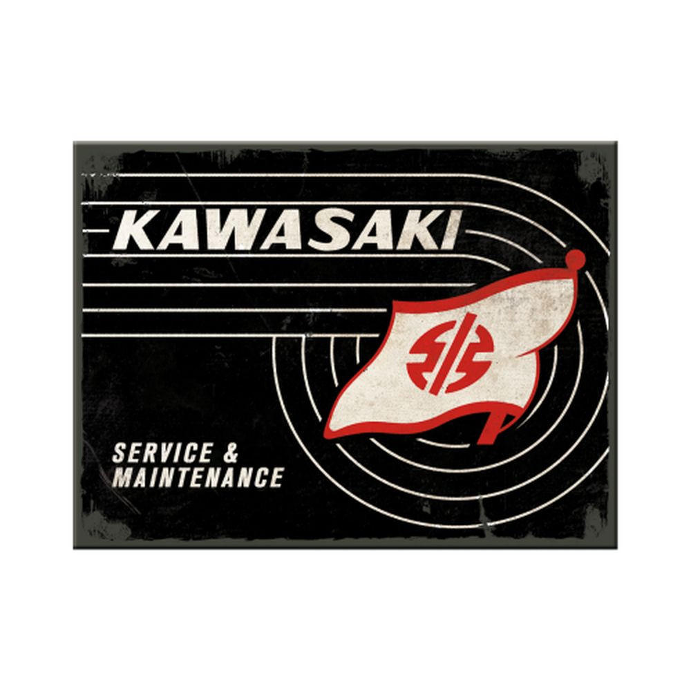 MAGNET 6/8 cm Kawasaki Service & Maintenance - Multicolor, Metall (8/6/0.1cm) - Nostalgic-Art