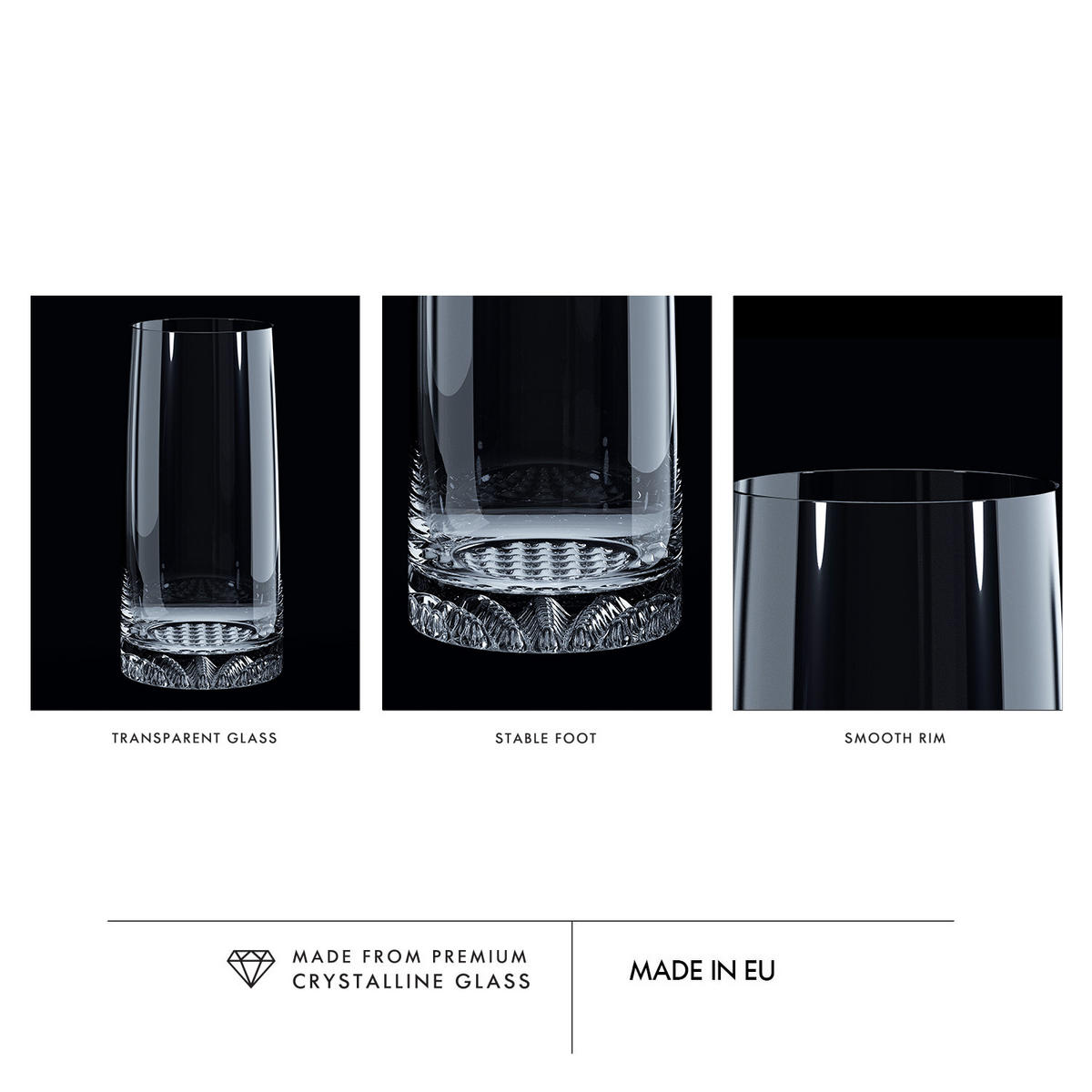 TRINKGLÄSER, 6er-Set, 480 ml - Transparent, Glas (0.48L) - Krosno Glass