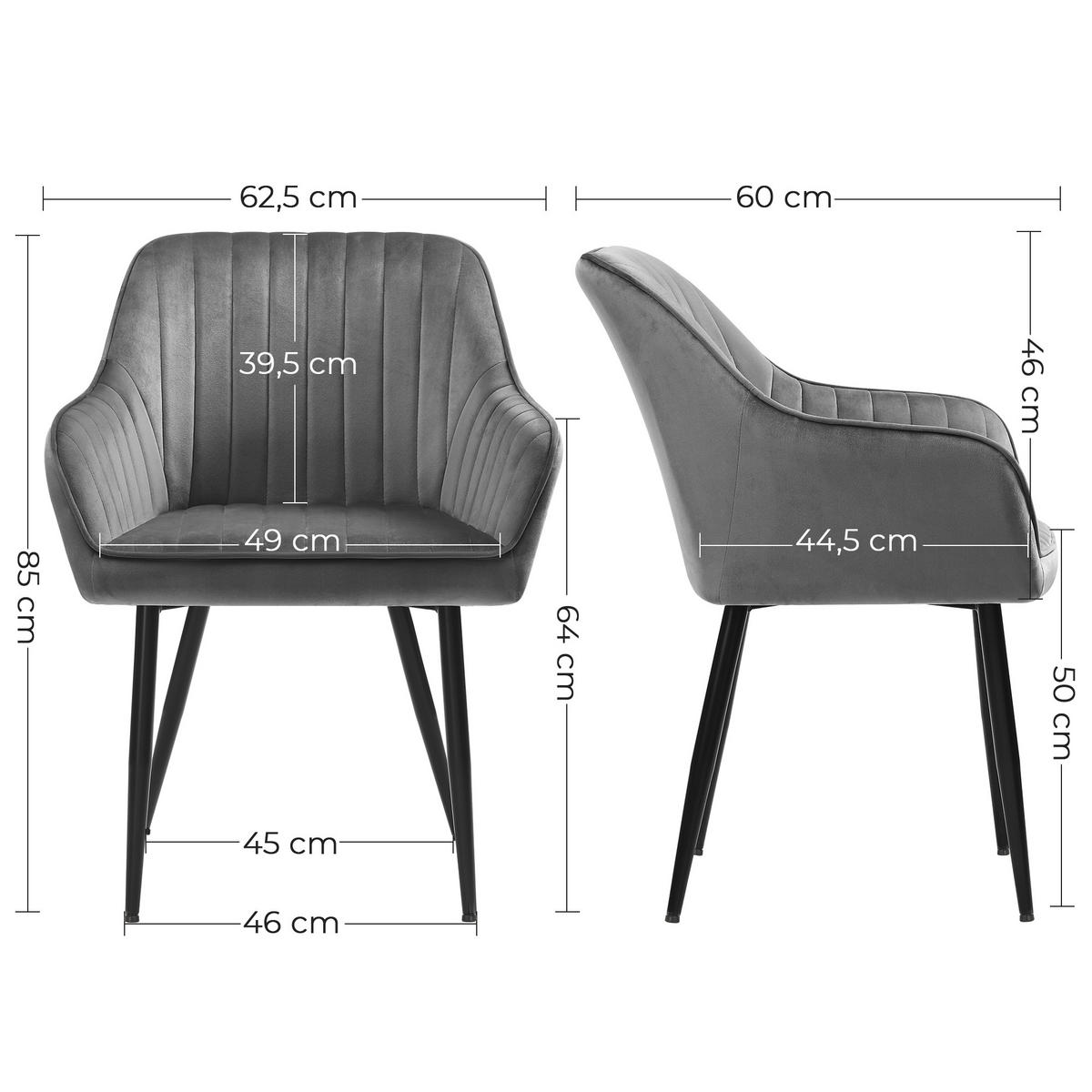 ESSZIMMERSTUHL Maggie - Grau, Holzwerkstoff (60/84/60cm) - SONGMICS