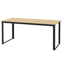 GARTENTISCH 175/78/75 cm für 6 Personen mit Holzoptik und wetterfestem Metallgestell, Teak - Naturfarben, Metall (175/78/75cm) - Redom