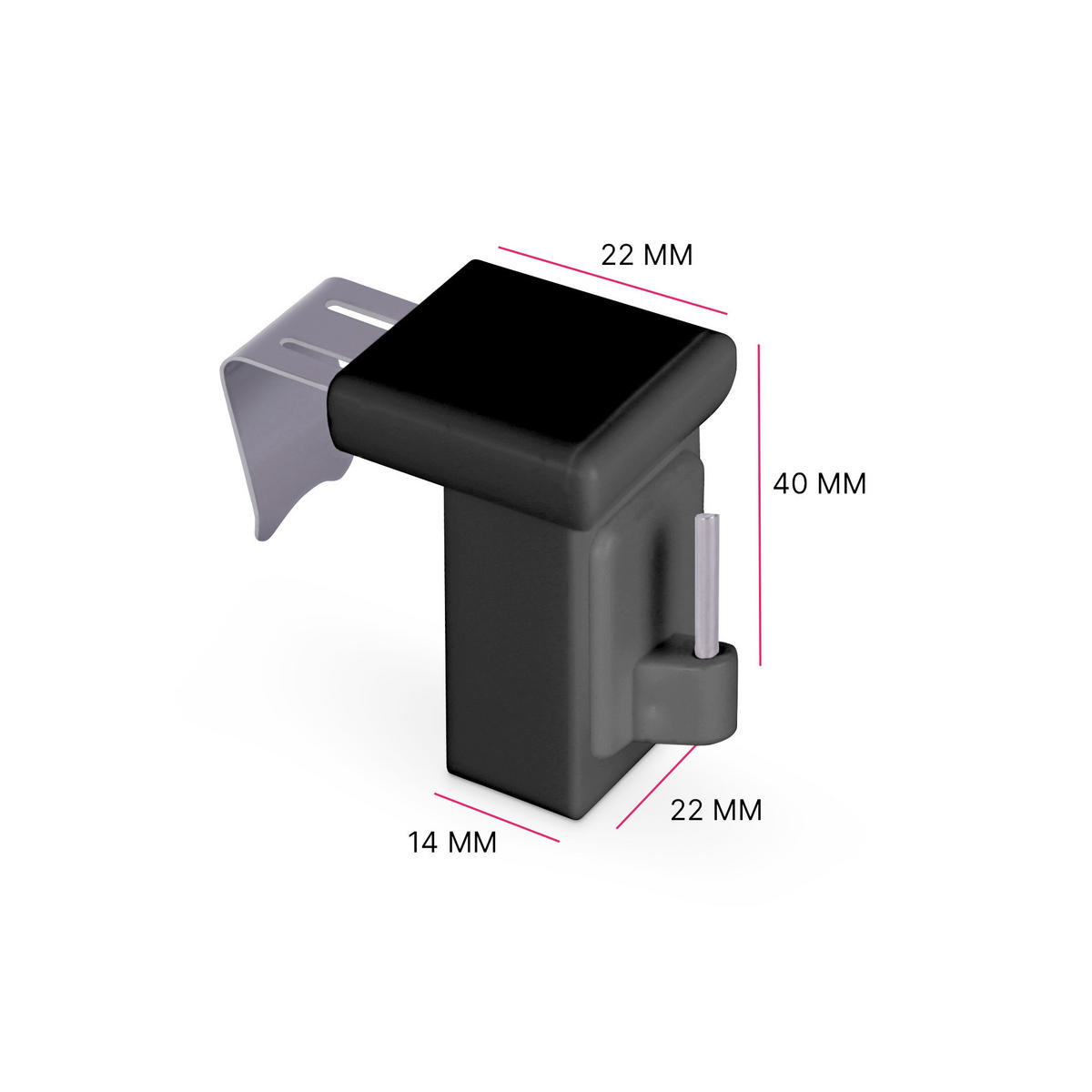 KLEMMTRÄGER für Vitragestangen 20er Pack - Anthrazit, Kunststoff (2/4/4cm) - Bestlivings