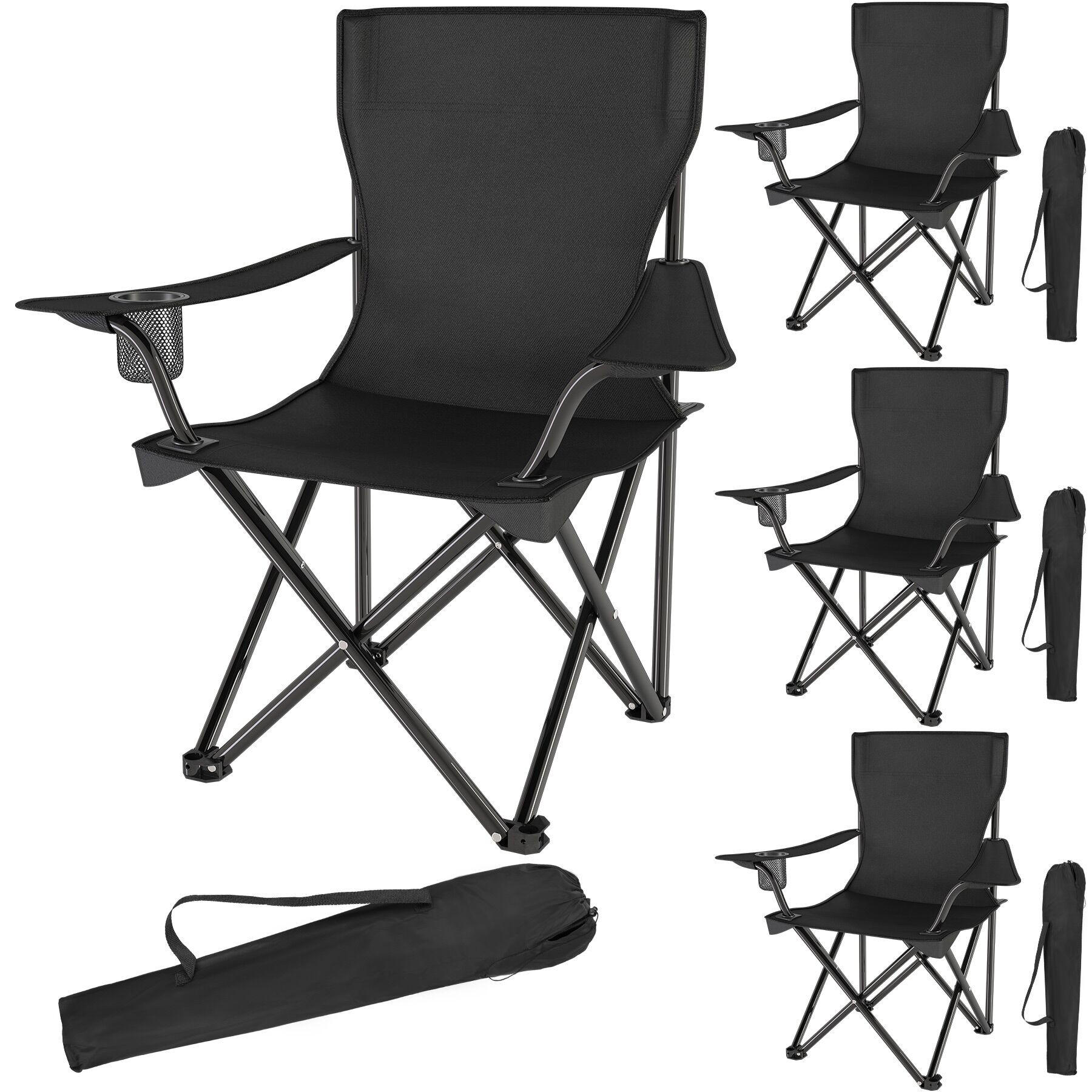 SET CAMPINGSTUHL Gil, 80 x 48 x 84,5 cm, schwarz - Schwarz, Metall (48/84.5/80cm) - tectake
