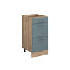 KÜCHENUNTERSCHRANK R-Line Blau-Grau 40 cm mit Schubladen, ohne AP - Honigeiche/Eiche Wotan, Holzwerkstoff (40/81.6/46cm) - Vicco
