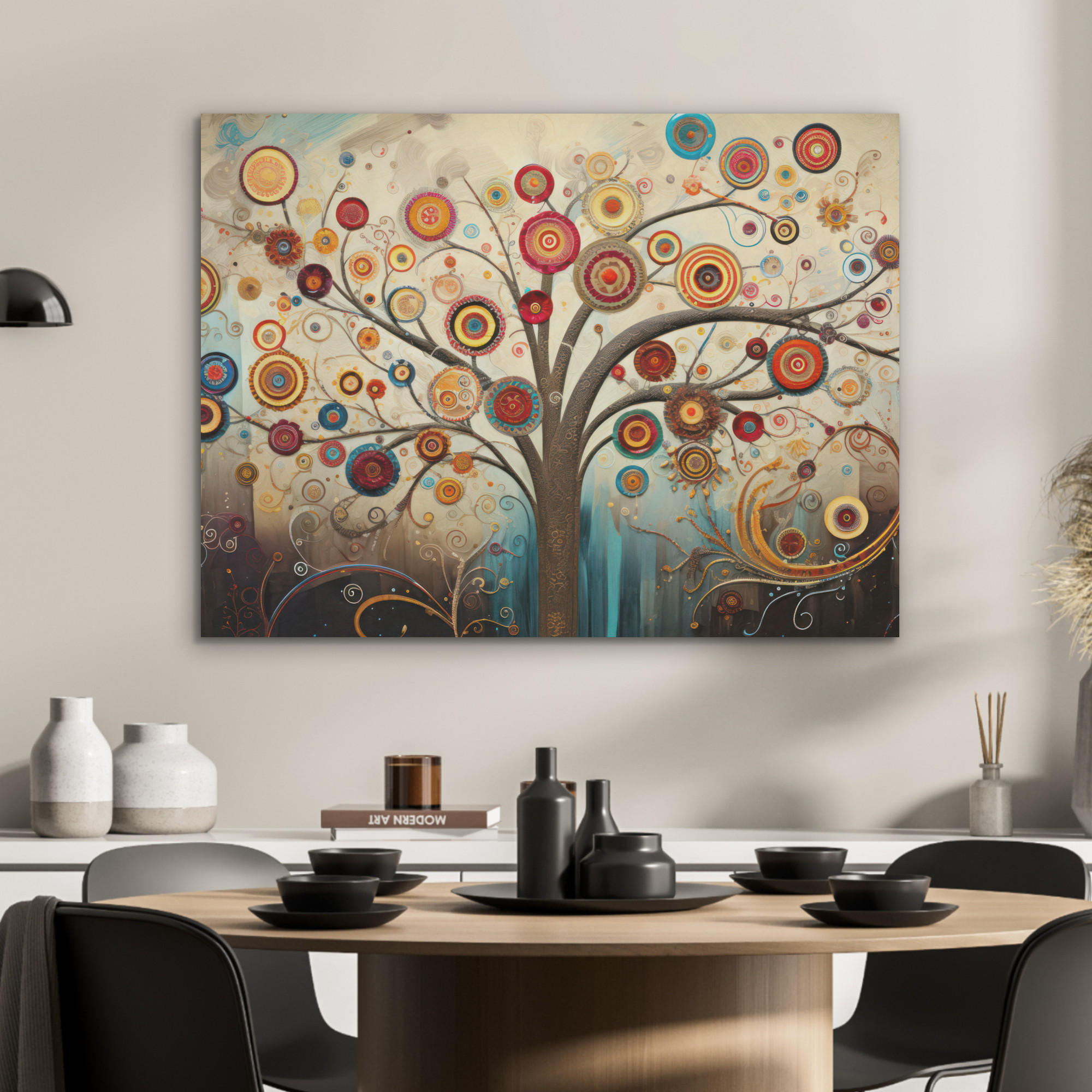 AKUSTIKPANEEL Baum - Baum des Lebens - Farbe 80x60 cm - Braun, Textil (80/0.9/60cm) - MuchoWow