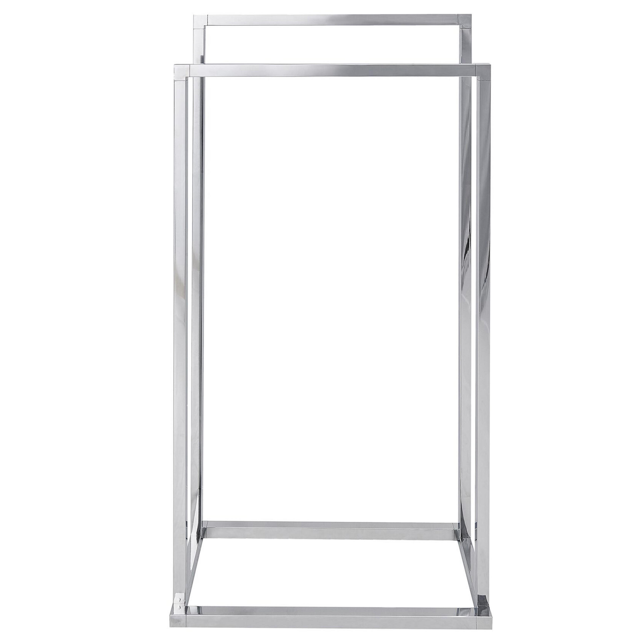 HANDTUCHSTÄNDER Stahlsilber 45x85 cm Recreo - Silberfarben, Metall (45/85/21cm) - Beliani