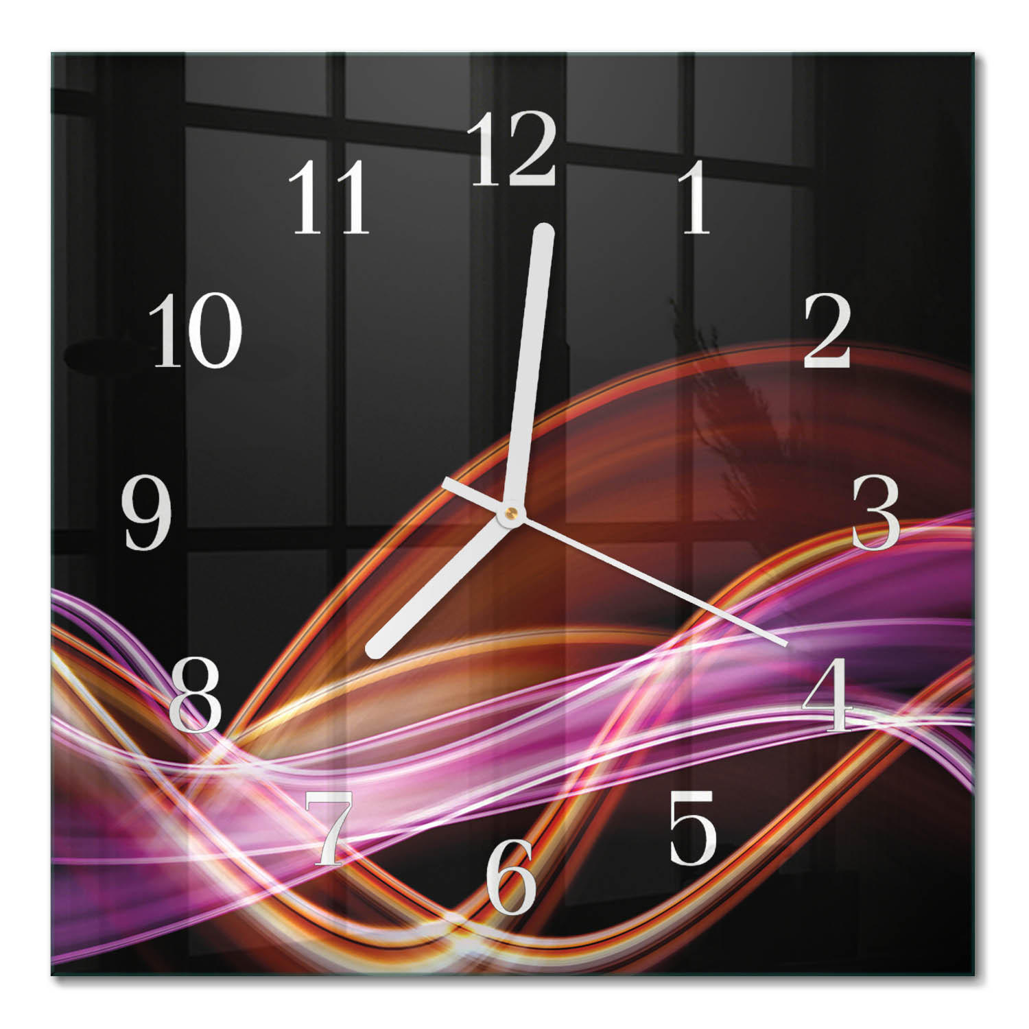 WANDUHR 30x30 cm - Abstrakte Kunst - Lila, Glas (30/30/0.4cm) - TULUP