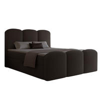 BOXBETT 140x200 VELIA Schwarz - Schwarz, Holzwerkstoff/Textil (140/200cm) - Compleo24