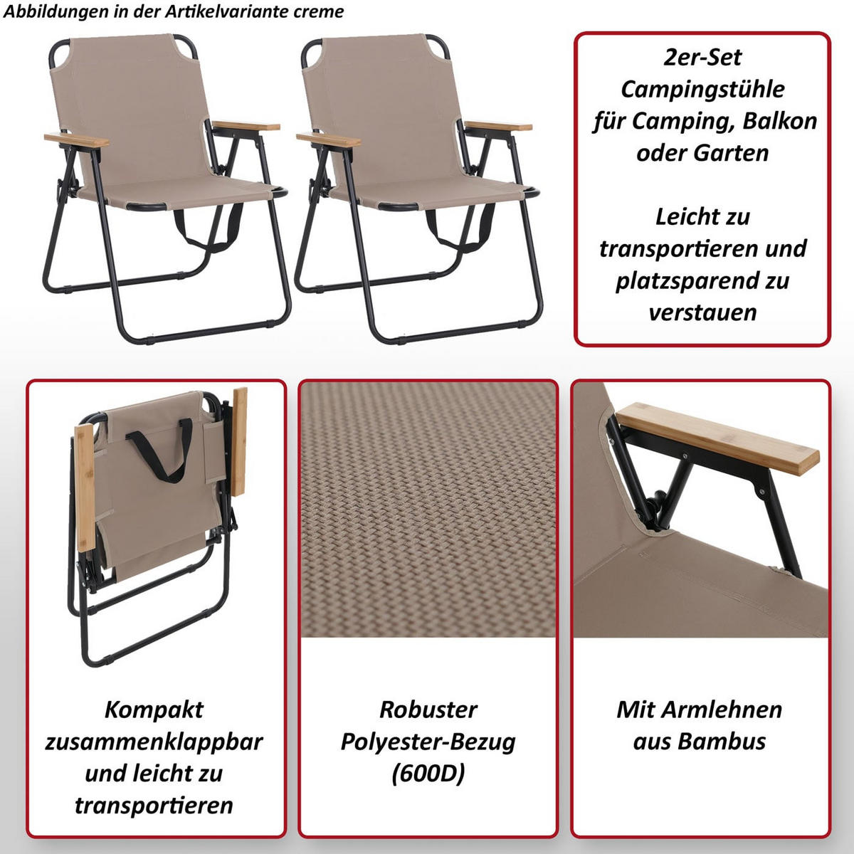 CAMPINGSTUHL Grün - Grün, Textil (57/71/57cm) - MCW
